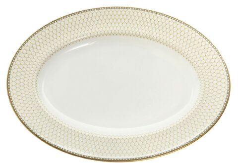 Antler Trellis - Ivory - Gold  - 16'' Oval Dish