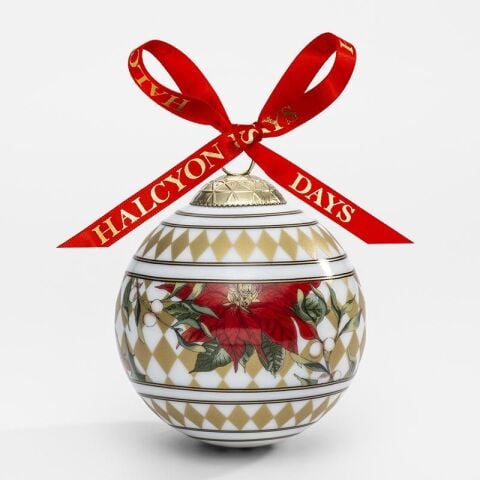 Parterre Gold with Poinsettia  - Bauble -NEW