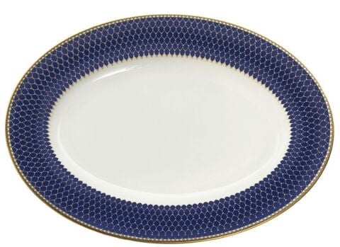 Antler Trellis - Midnight - Gold  - 14'' Oval Dish