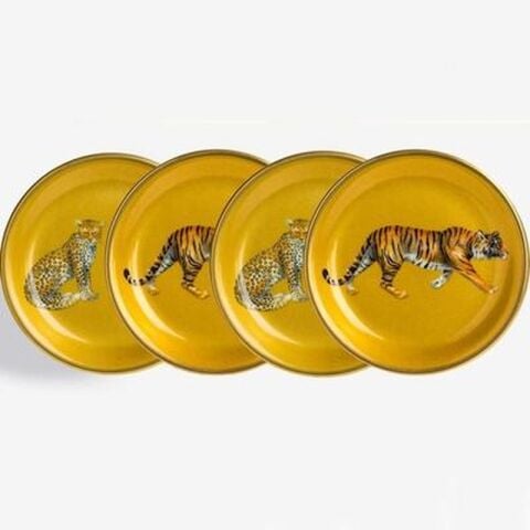MW - Twin Leopard & Tiger - Gold - Coaster Set