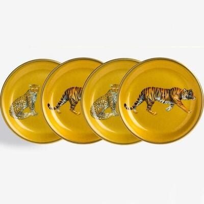 Mw Twin Leopard And Tiger Gold Coaster Set