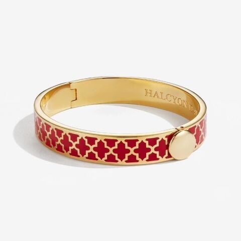 1cm Agama - Red - Gold - Hinged Bangle