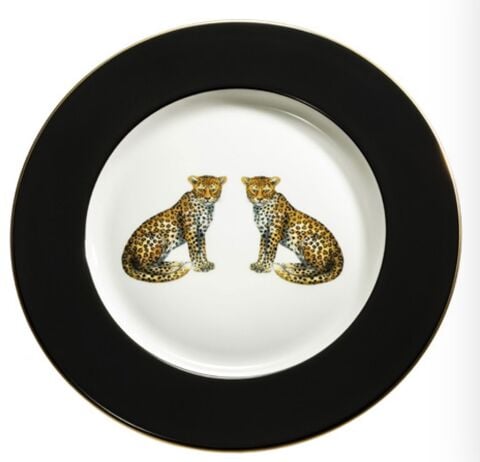 Mw Twin Leopards Black 15 Cm Plate