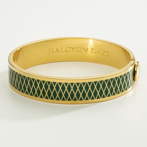 13Mm Parterre Emerald Gold Hinged Bangle