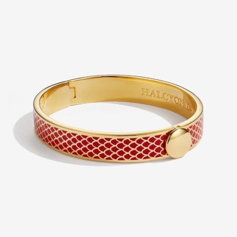 1cm Salamander - Red - Gold - Hinged Bangle