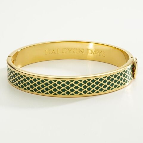 1 Cm Salamander Emerald Gold Hinged Bangle