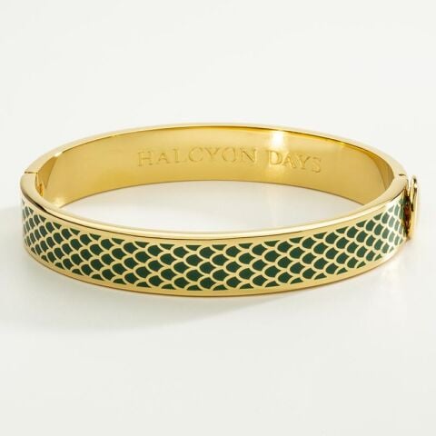 1 Cm Salamander Emerald Gold Hinged Bangle