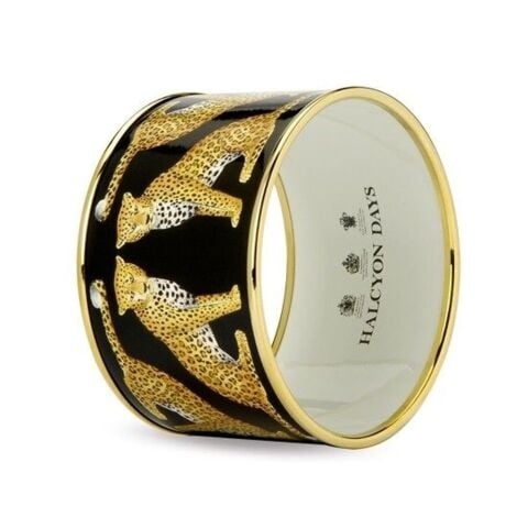 4cm MW Leopard - Black - Gold - Medium Cuff
