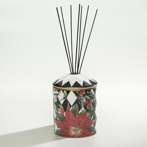 Parterre Black with Poinsettia - 10'' Coupe Plate