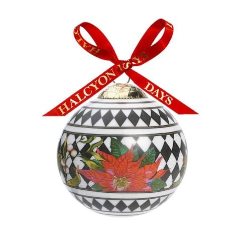 Parterre Black with Poinsettia - Bauble
