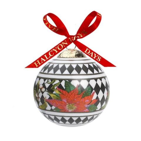 Parterre Black With Poinsettia Bauble