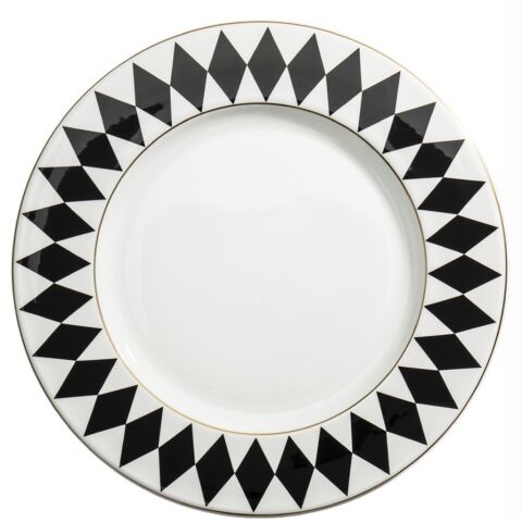Parterre Black  - 13'' Charger - Gold Edge