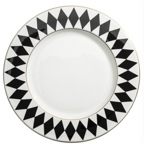Parterre Black 33 Cm Charger Gold Edge