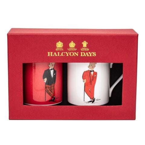 Hal At Christmas - Red & White - Mug Set x 2