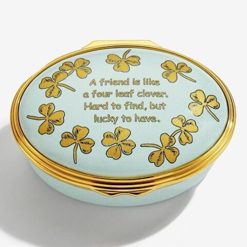 Four Leaf Clover Enamel Box