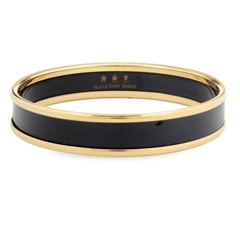 1cm Black - Gold - Medium Bangle