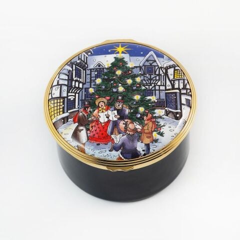 Christmas Lights Musical Enamel Box Silent Night
