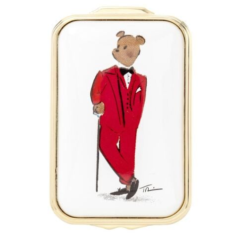 Hal At Christmas  - White - Enamel Box