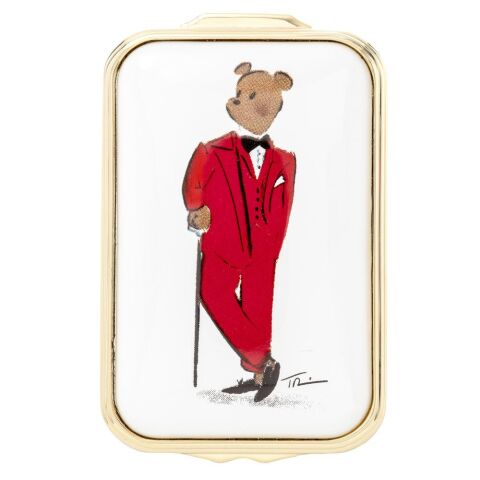 Hal At Christmas  - White - Enamel Box