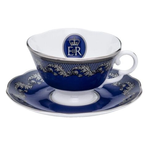 Platinum Jubilee - Fluted Tea Cup & Saucer
