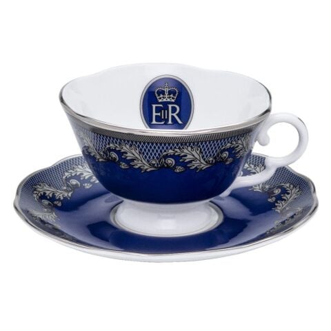 Platinum Jubilee Fluted Tea Cup And Saucer