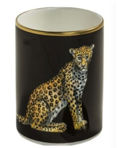 MW Twin Leopards - Black - Pen Pot