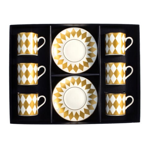 Parterre Gold Coffee Cup And Saucer Set X 6