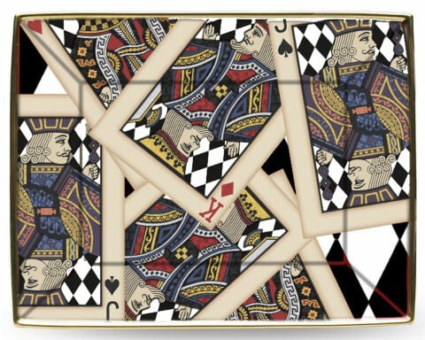Lets Play Cards Gold Trinket Tray