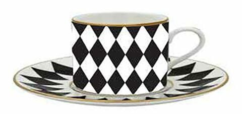 Parterre Black - Teacup & Saucer