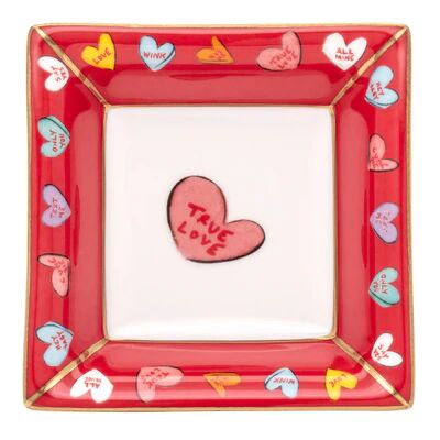 Tr True Love Red Square Trinket Tray
