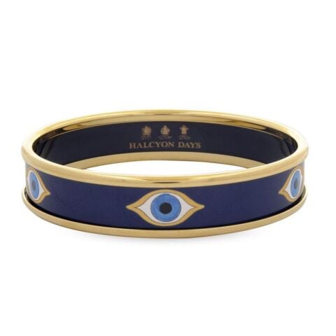 1cm Evil Eye - Navy - Gold - Medium Bangle