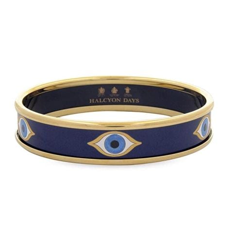 1cm Evil Eye - Navy - Gold - Medium Bangle