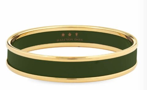 1cm Green - Gold - Medium Bangle