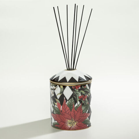 Parterre Black With Poinsettia Reed Diffuser Cin And Orang