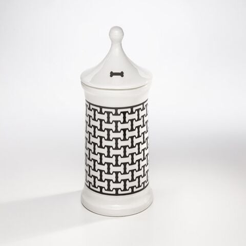 Bone Trellis - Black - Small Treat Jar