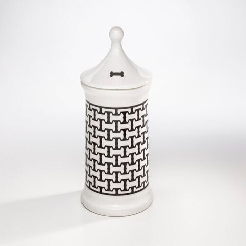 Bone Trellis Black Small Treat Jar