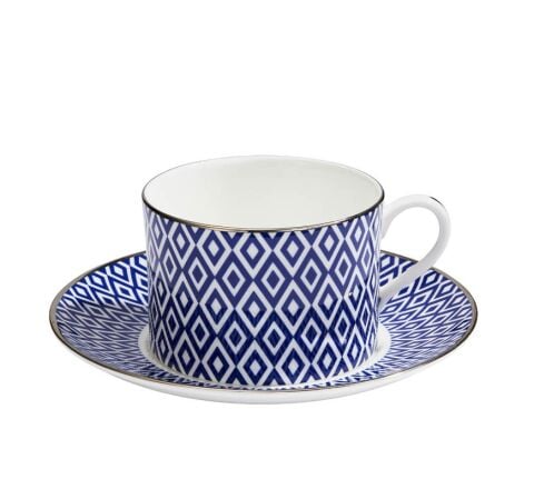 Hrp Aragon Midnight Platinum Tea Cup And Saucer