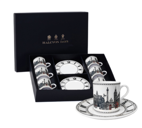 The London Icons Coffee Cup And Saucer Set X 6