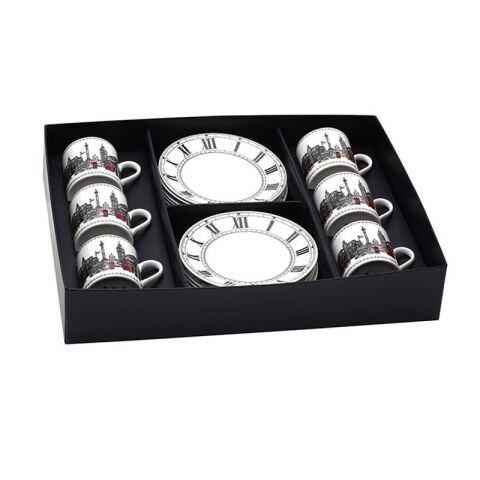 The London Icons Coffee Cup And Saucer Set X 6