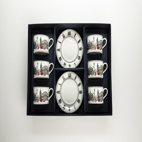 The London Icons Teacup And Saucer Set X 6