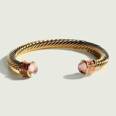 Maya Jewel - Rose Quartz - Gold - Torque