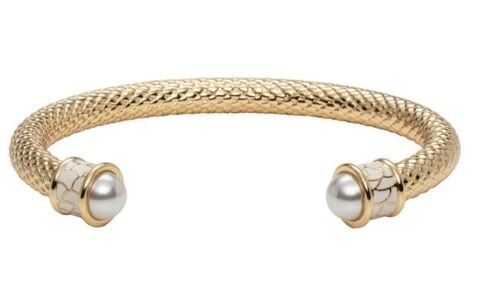 Halcyon Days Salamander Pearl Gold Torque Bangle Bracelet