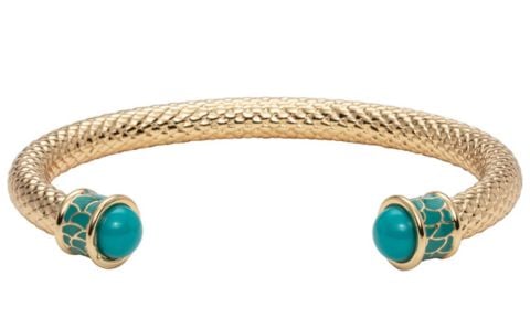 Halcyon Days Salamander Turquoise Gold Torque Bangle Bracelet