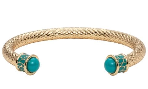 Halcyon Days Salamander Turquoise Gold Torque Bangle Bracelet