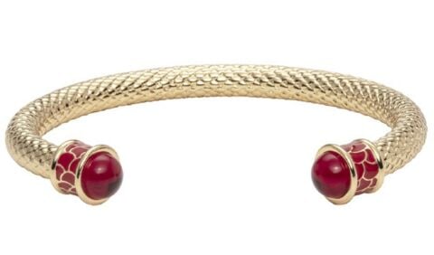 Halcyon Days Salamander Ruby Gold Torque Bangle Bracelet