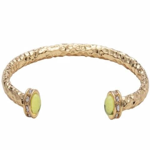 Hammered Jewel Torque Buttercup & Gold Bangle