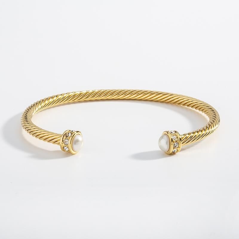Skinny Maya Ivory Gold Torque