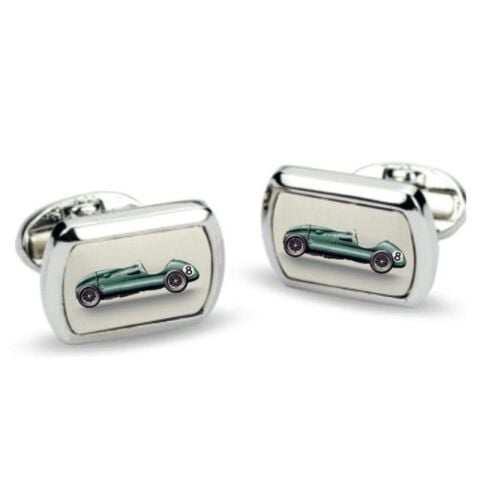 Racing Car Rectangular Palladium Cufflinks