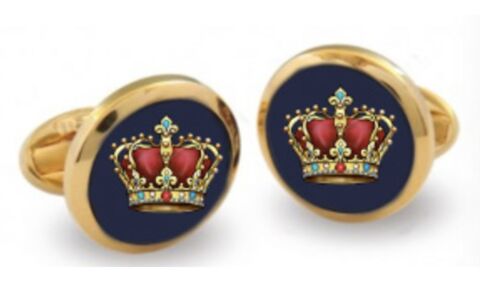 Crown Round Gold  cufflinks
