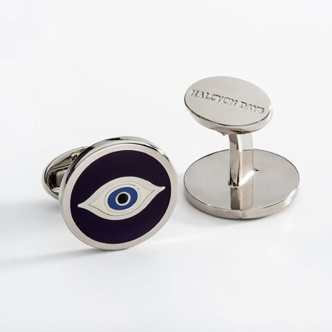 Evil Eye - Navy - Palladium - Cufflinks